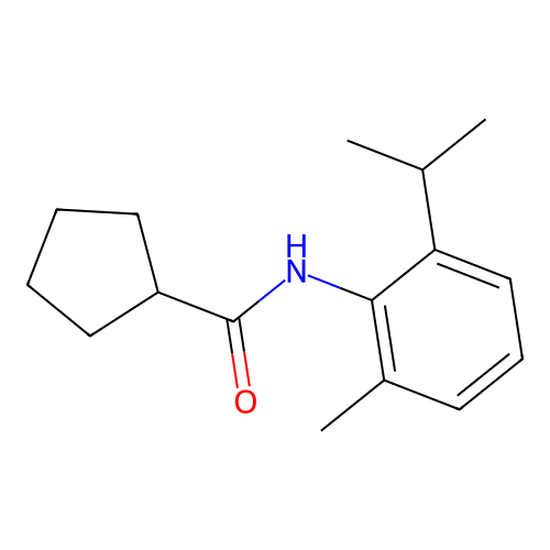 N-(2-methyl-6-propan-2-ylphenyl)cyclopentanecarboxamide structure