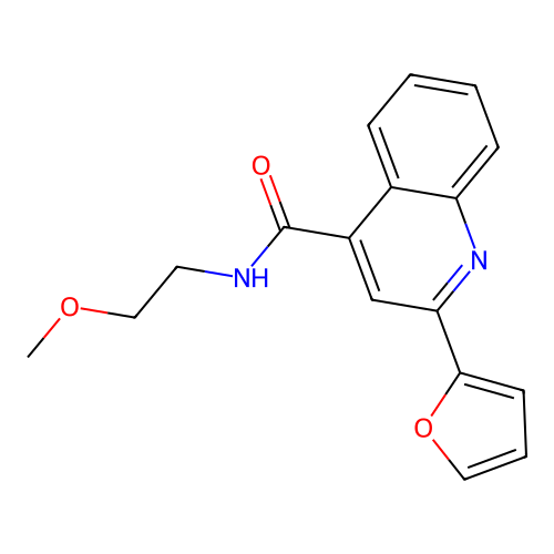 2-(furan-2-yl)-N-(2-methoxyethyl)quinoline-4-carboxamide structure