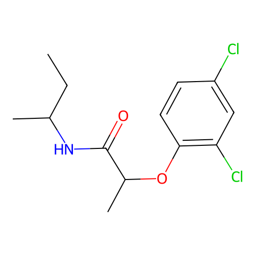 N-(sec-butyl)-2-(2,4-dichlorophenoxy)propanamide structure