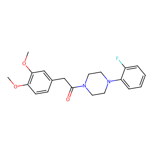 2-(3,4-Dimethoxyphenyl)-1-[4-(2-fluorophenyl)piperazin-1-yl]ethanone structure