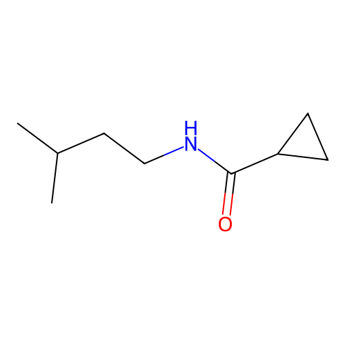 N-(3-methylbutyl)cyclopropanecarboxamide structure