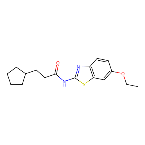 3-cyclopentyl-N-(6-ethoxy-1,3-benzothiazol-2-yl)propanamide structure