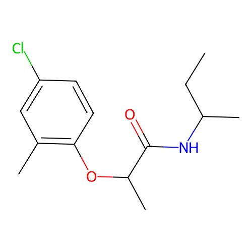 N-(sec-butyl)-2-(4-chloro-2-methylphenoxy)propanamide structure