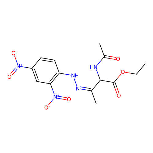 ethyl (3Z)-2-acetamido-3-[(2,4-dinitrophenyl)hydrazinylidene]butanoate structure