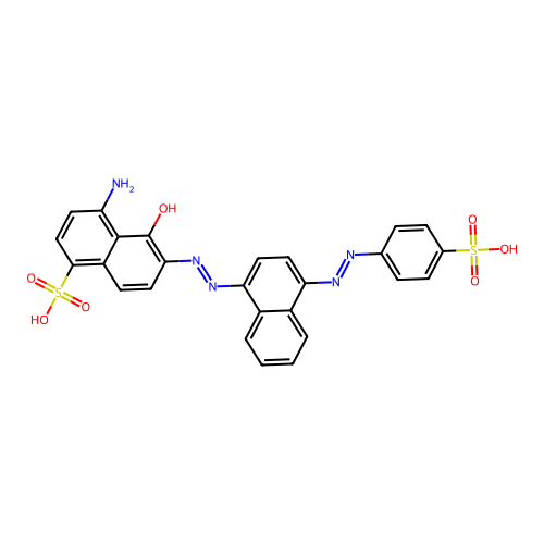 (6E)-4-amino-5-oxo-6-[[4-[(4-sulfophenyl)diazenyl]naphthalen-1-yl]hydrazinylidene]naphthalene-1-sulfonic acid structure