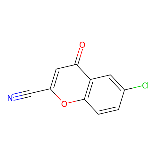 4H-1-Benzopyran-2-carbonitrile, 6-chloro-4-oxo- structure