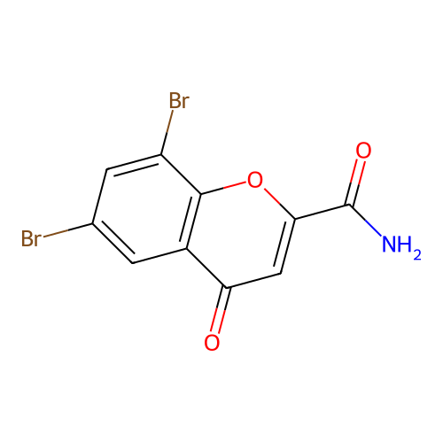 6,8-二溴-4-氧代-4H-1-苯并吡喃-2-甲酰胺 structure