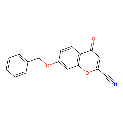 4H-1-Benzopyran-2-carbonitrile, 4-oxo-7-(phenylmethoxy)- structure