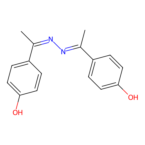 4-[N-[1-(4-hydroxyphenyl)ethylideneamino]-C-methylcarbonimidoyl]phenol structure