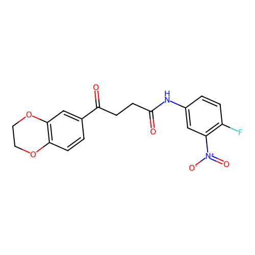 4-(2,3-dihydro-1,4-benzodioxin-6-yl)-N-(4-fluoro-3-nitrophenyl)-4-oxobutanamide structure