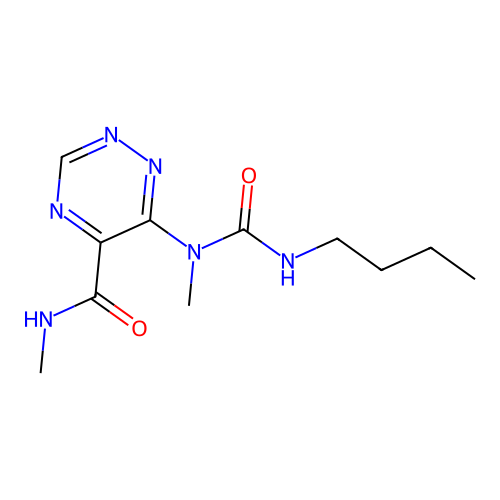 6-[(butylcarbamoyl)(methyl)amino]-N-methyl-1,2,4-triazine-5-carboxamide structure