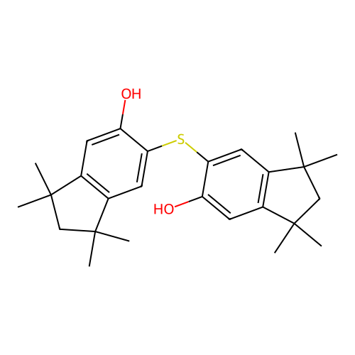 6,6'-thiobis(2,3-dihydro-1,1,3,3-tetramethyl-1H-inden-5-ol) structure