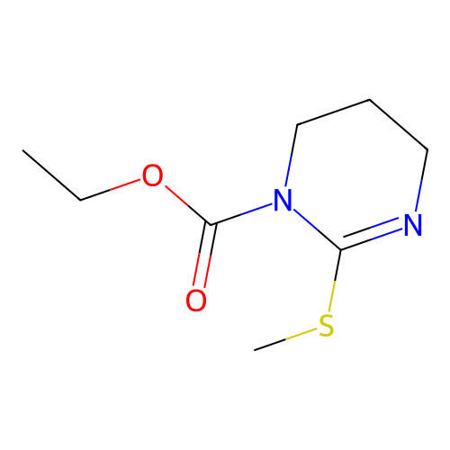 1-Ethoxycarbonyl-2-methylthio-1,4,5,6-tetrahydropyrimidine structure