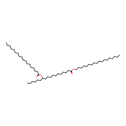 Octadecanoic acid, 12-((1-oxooctadecyl)oxy)-, octadecyl ester structure