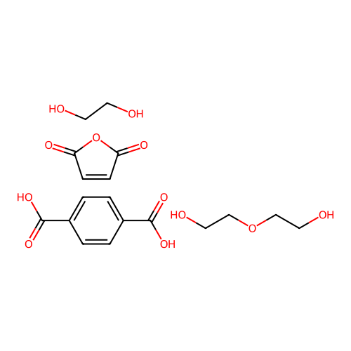 Ethane-1,2-diol;furan-2,5-dione;2-(2-hydroxyethoxy)ethanol;terephthalic acid structure