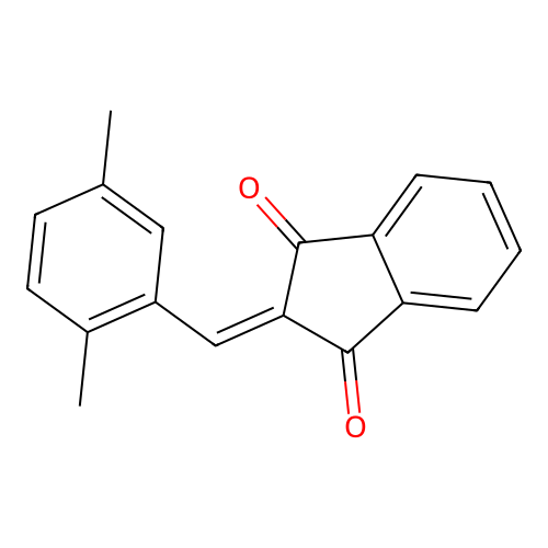 2-(2,5-dimethylbenzylidene)-1H-indene-1,3(2H)-dione structure