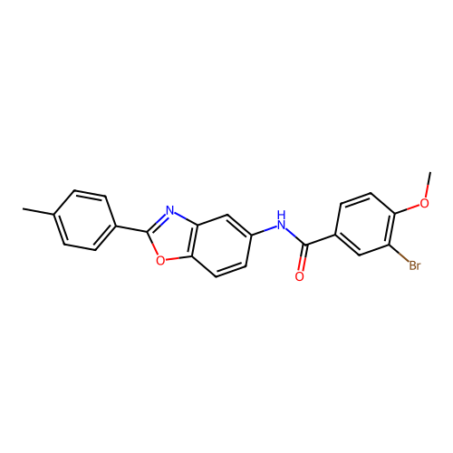 3-bromo-4-methoxy-N-[2-(4-methylphenyl)-1,3-benzoxazol-5-yl]benzamide structure