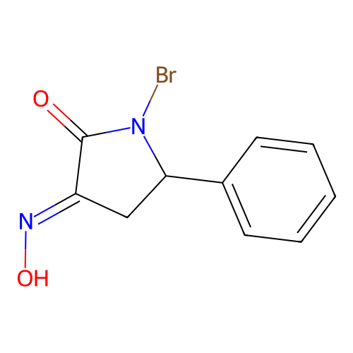 (3E)-1-Bromo-3-hydroxyimino-5-phenyl-pyrrolidin-2-one structure