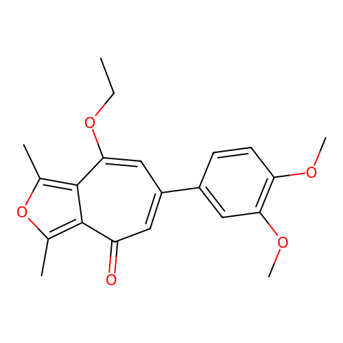 6-(3,4-dimethoxyphenyl)-8-ethoxy-1,3-dimethyl-4H-cyclohepta[c]furan-4-one structure