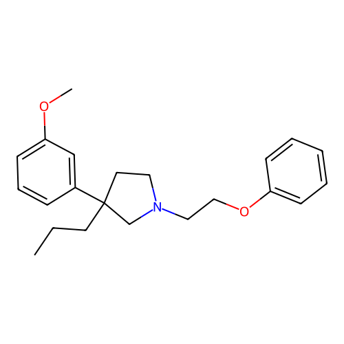 Pyrrolidine, 3-(m-methoxyphenyl)-1-phenoxyethyl-3-propyl- structure
