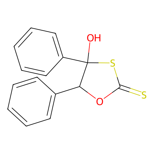 1,3-Oxathiolane-2-thione, 4-hydroxy-4,5-diphenyl- structure