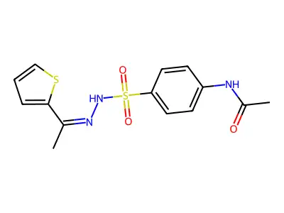 N-[4-[(1-thiophen-2-ylethylideneamino)sulfamoyl]phenyl]acetamide structure