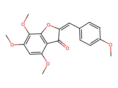 4,6,7-Trimethoxy-2-[(4-methoxyphenyl)methylidene]-1-benzofuran-3-one structure
