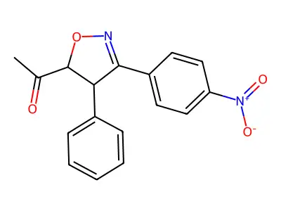 1-[4,5-Dihydro-3-(4-nitrophenyl)-4-phenyl-5-isoxazolyl]ethanone structure