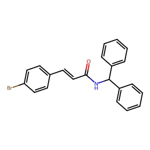 (E)-N-benzhydryl-3-(4-bromophenyl)prop-2-enamide structure