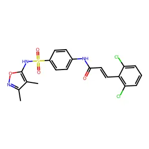 (E)-3-(2,6-dichlorophenyl)-N-[4-[(3,4-dimethyl-1,2-oxazol-5-yl)sulfamoyl]phenyl]prop-2-enamide structure