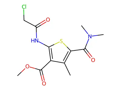 methyl 2-[(chloroacetyl)amino]-5-[(dimethylamino)carbonyl]-4-methylthiophene-3-carboxylate structure