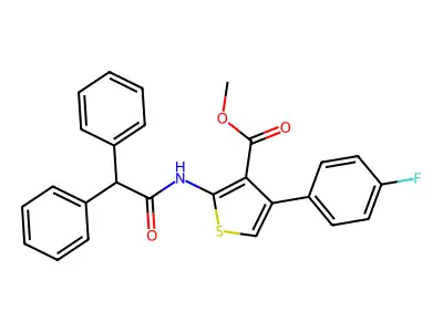 Methyl 2-[(2,2-diphenylacetyl)amino]-4-(4-fluorophenyl)-3-thiophenecarboxylate structure