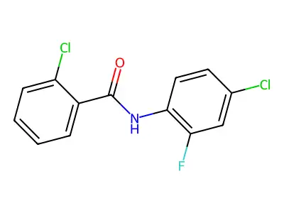 2-chloro-N-(4-chloro-2-fluorophenyl)benzamide structure