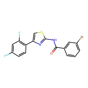 3-bromo-N-[4-(2,4-difluorophenyl)-1,3-thiazol-2-yl]benzamide structure