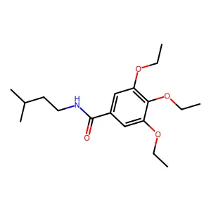 3,4,5-triethoxy-N-(3-methylbutyl)benzamide structure