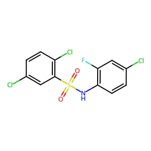 2,5-dichloro-N-(4-chloro-2-fluorophenyl)benzene-1-sulfonamide structure