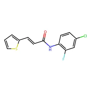 N-(4-chloro-2-fluorophenyl)-3-thiophen-2-ylprop-2-enamide structure