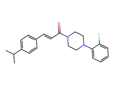 (E)-1-[4-(2-fluorophenyl)piperazin-1-yl]-3-(4-propan-2-ylphenyl)prop-2-en-1-one structure