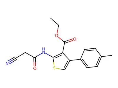 Ethyl 2-(2-cyanoacetamido)-4-(4-methylphenyl)thiophene-3-carboxylate structure