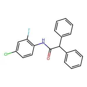 N-(4-chloro-2-fluorophenyl)-2,2-diphenylacetamide structure