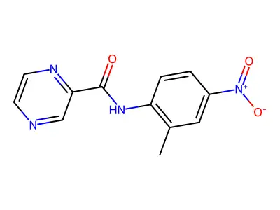 N-(2-methyl-4-nitrophenyl)pyrazine-2-carboxamide structure