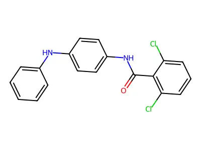N-(4-anilinophenyl)-2,6-dichlorobenzamide structure