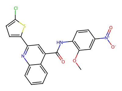 2-(5-chloro-2-thienyl)-N-{4-nitro-2-methoxyphenyl}-4-quinolinecarboxamide structure