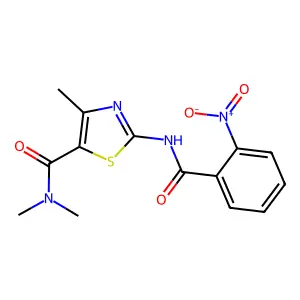 N,N,4-trimethyl-2-[(2-nitrobenzoyl)amino]-1,3-thiazole-5-carboxamide structure