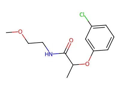 2-(3-chlorophenoxy)-N-(2-methoxyethyl)propanamide structure