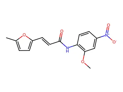 N-(2-methoxy-4-nitrophenyl)-3-(5-methylfuran-2-yl)prop-2-enamide structure
