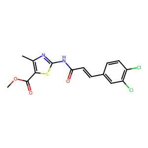 methyl 2-{[3-(3,4-dichlorophenyl)acryloyl]amino}-4-methyl-1,3-thiazole-5-carboxylate structure