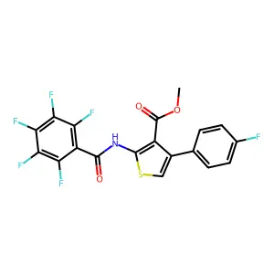 methyl 4-(4-fluorophenyl)-2-[(2,3,4,5,6-pentafluorobenzoyl)amino]thiophene-3-carboxylate structure