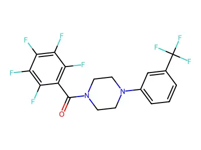 1-(pentafluorobenzoyl)-4-[3-(trifluoromethyl)phenyl]piperazine structure