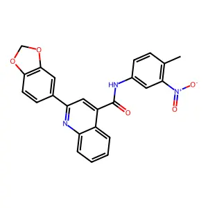 2-(1,3-benzodioxol-5-yl)-N-{3-nitro-4-methylphenyl}-4-quinolinecarboxamide structure